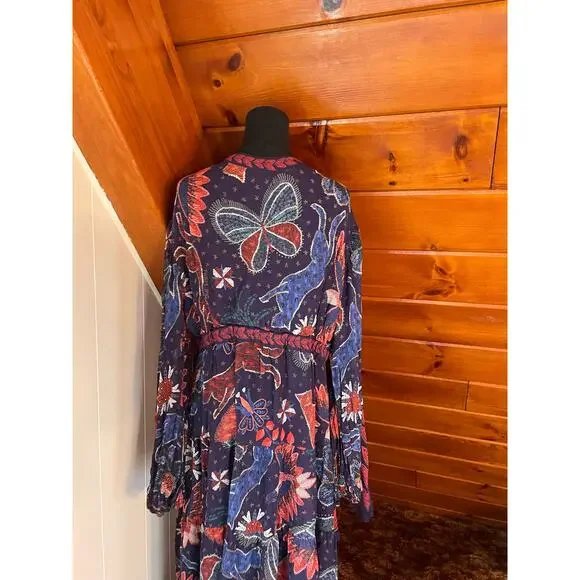 Farm Rio Tropical Shine Navy Blue Maxi Dress sz XL - Picture 3 of 13